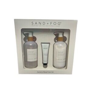 Sand + Fog Luxury Hand Care 3 pc Set Ocean Mist & Sea Salt Soap, Lotion & Cream